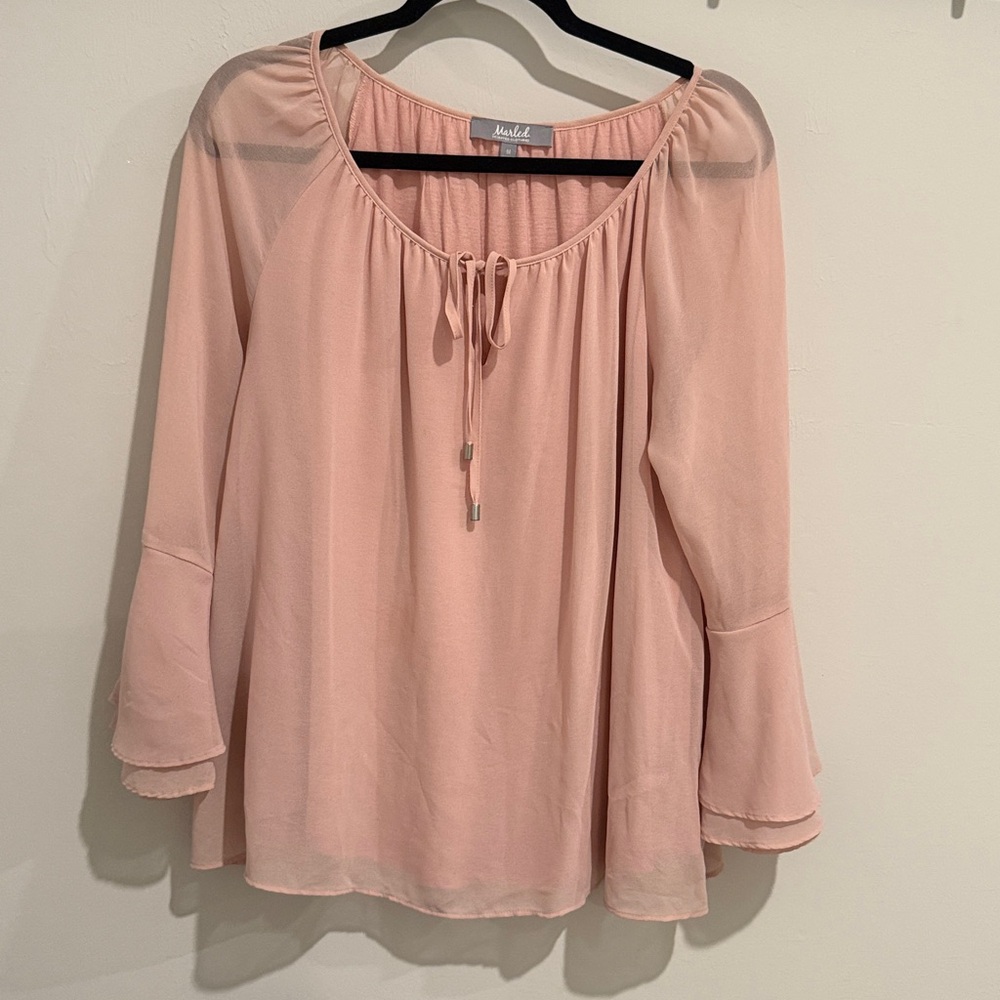 Marled Blush Pink Blouse